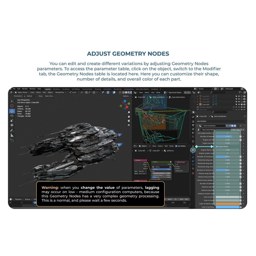 Spaceship Generator 3D Model – Procedural Sci-Fi Asset for Blender - View 20