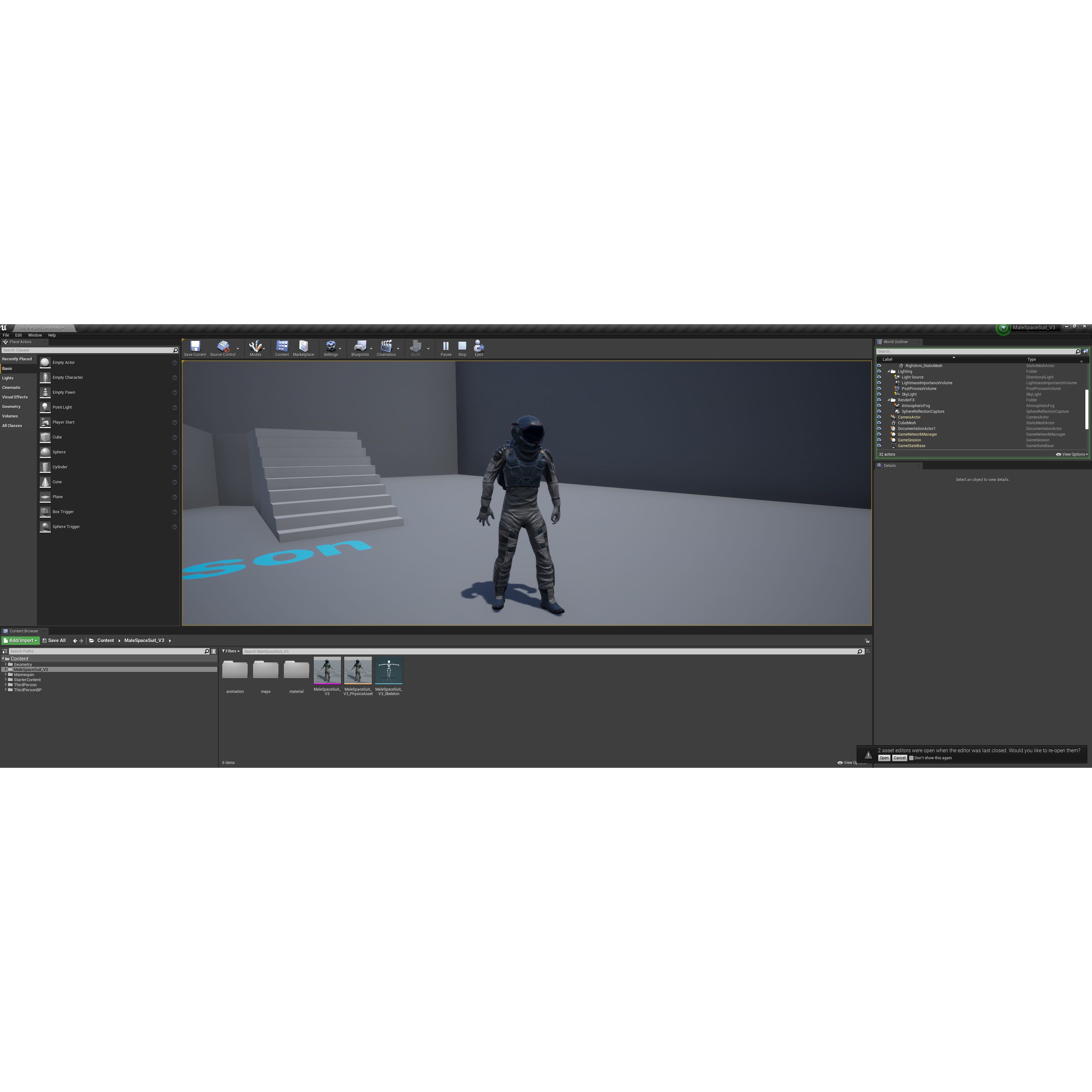 SX01 Male Space Suit - Low-Poly Game-Ready 3D Model
