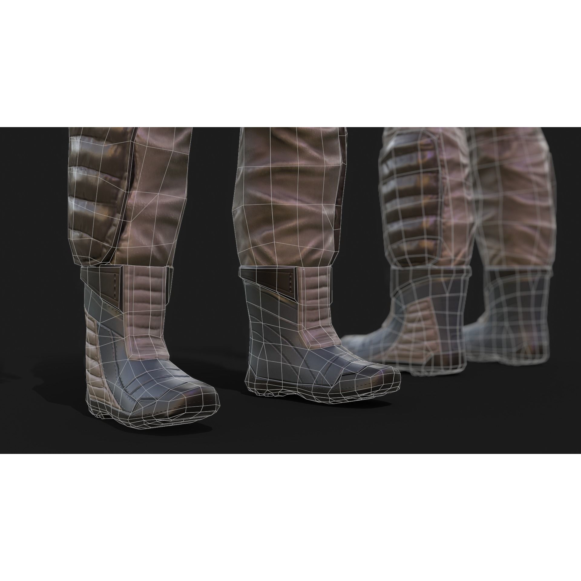 SX01 Male Space Suit - Low-Poly Game-Ready 3D Model - View 10