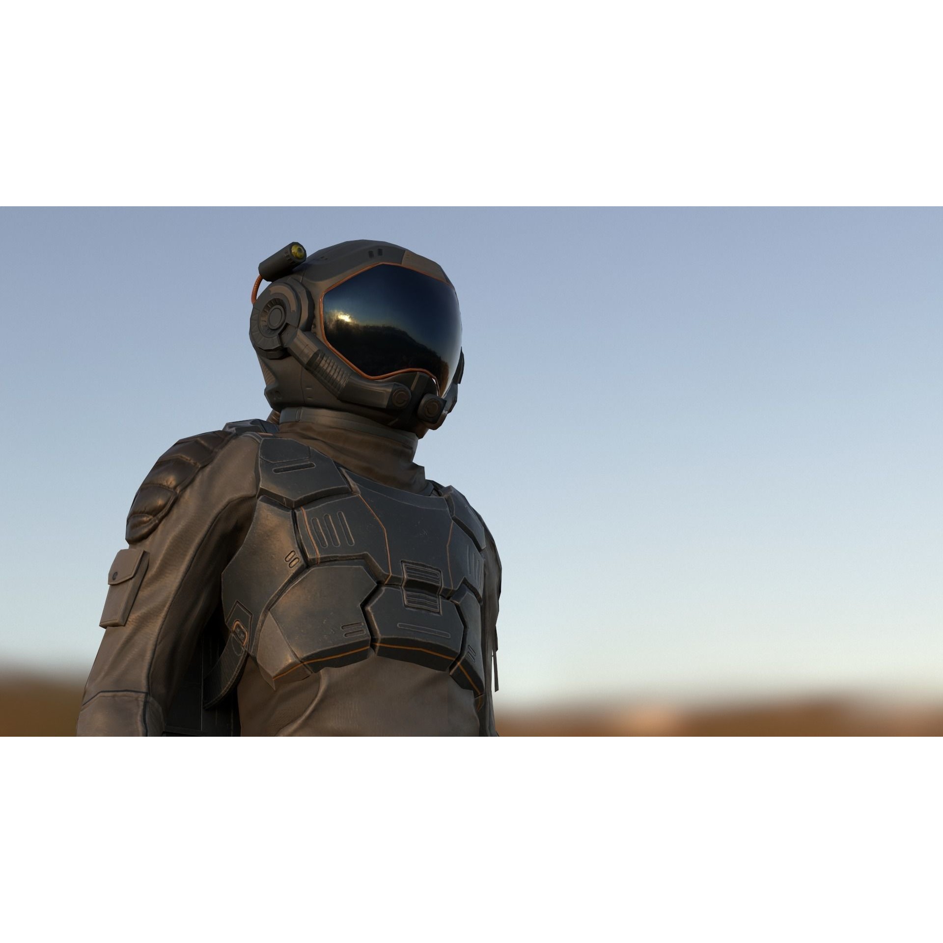 SX01 Male Space Suit - Low-Poly Game-Ready 3D Model - View 11