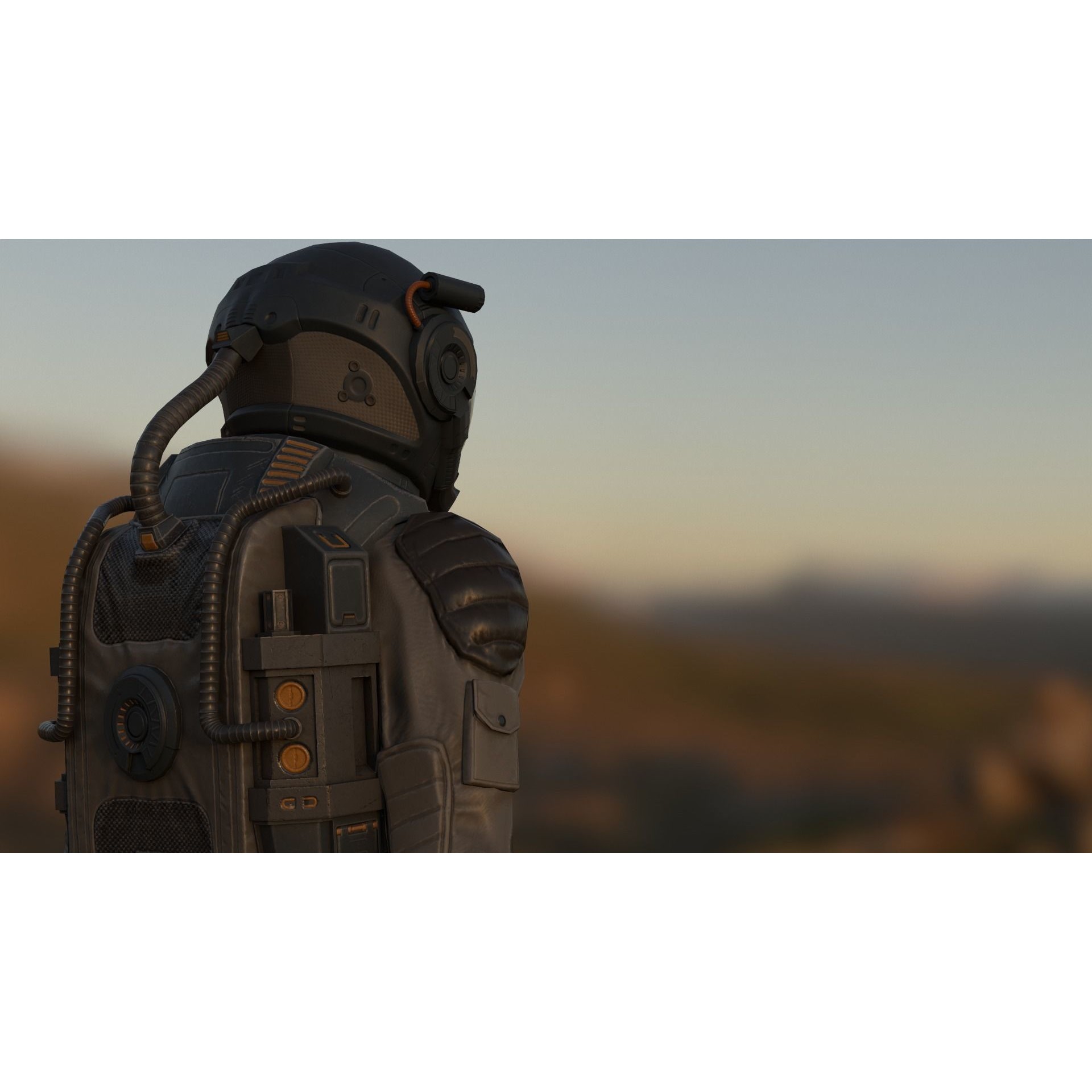 SX01 Male Space Suit - Low-Poly Game-Ready 3D Model - View 12