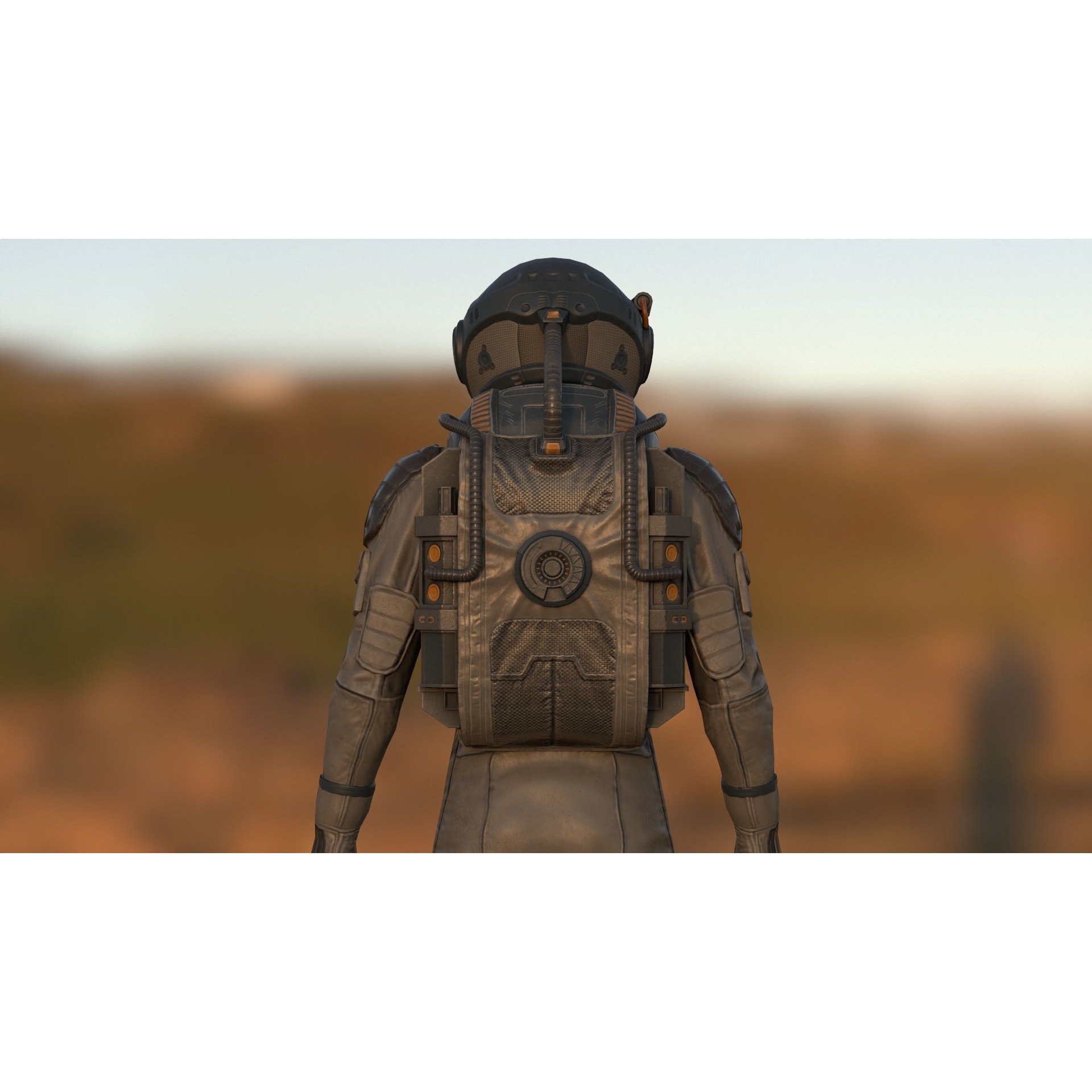 SX01 Male Space Suit - Low-Poly Game-Ready 3D Model - View 13