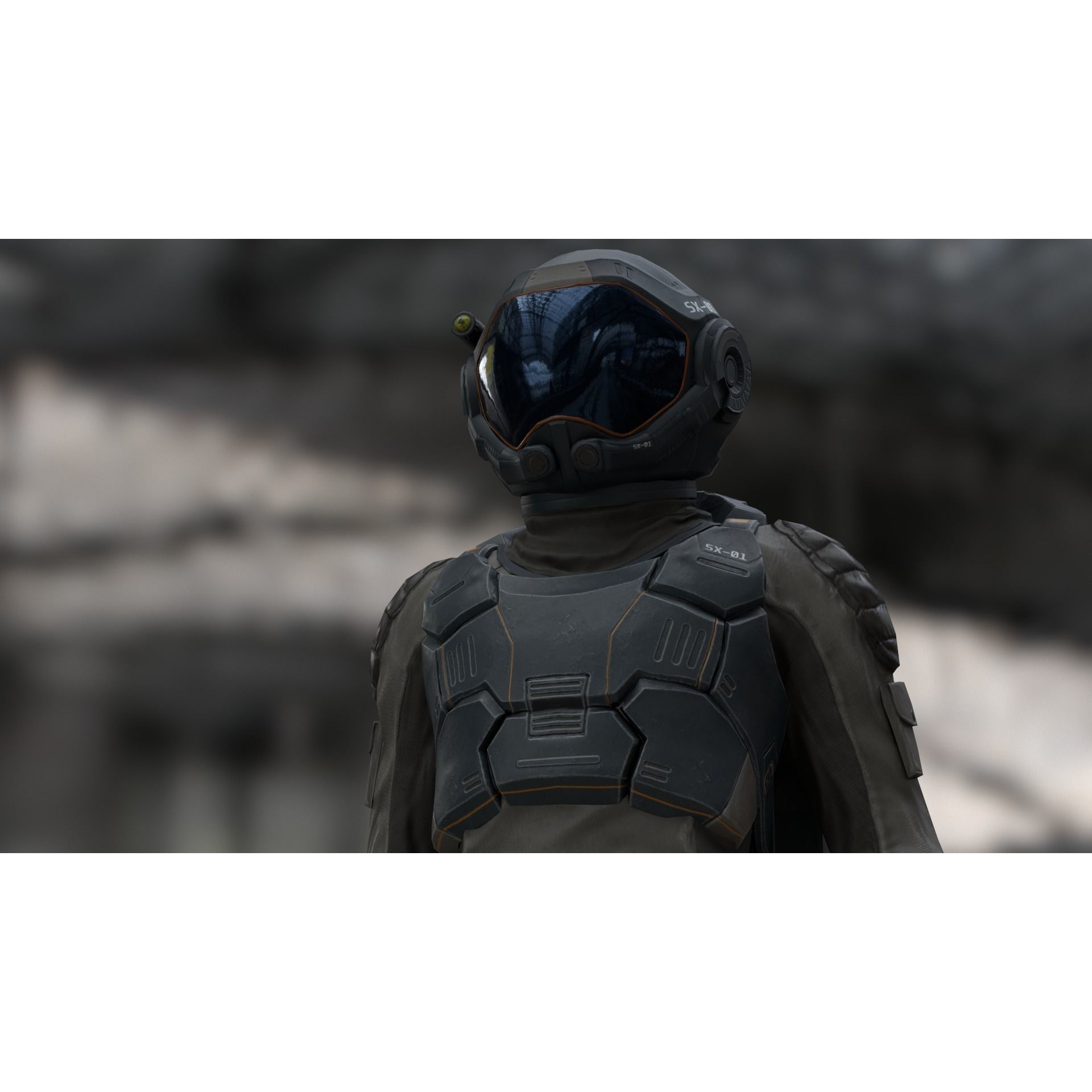 SX01 Male Space Suit - Low-Poly Game-Ready 3D Model - View 14