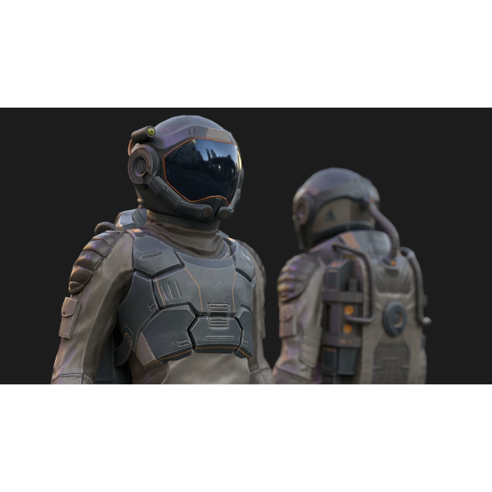 SX01 Male Space Suit - Low-Poly Game-Ready 3D Model - View 3