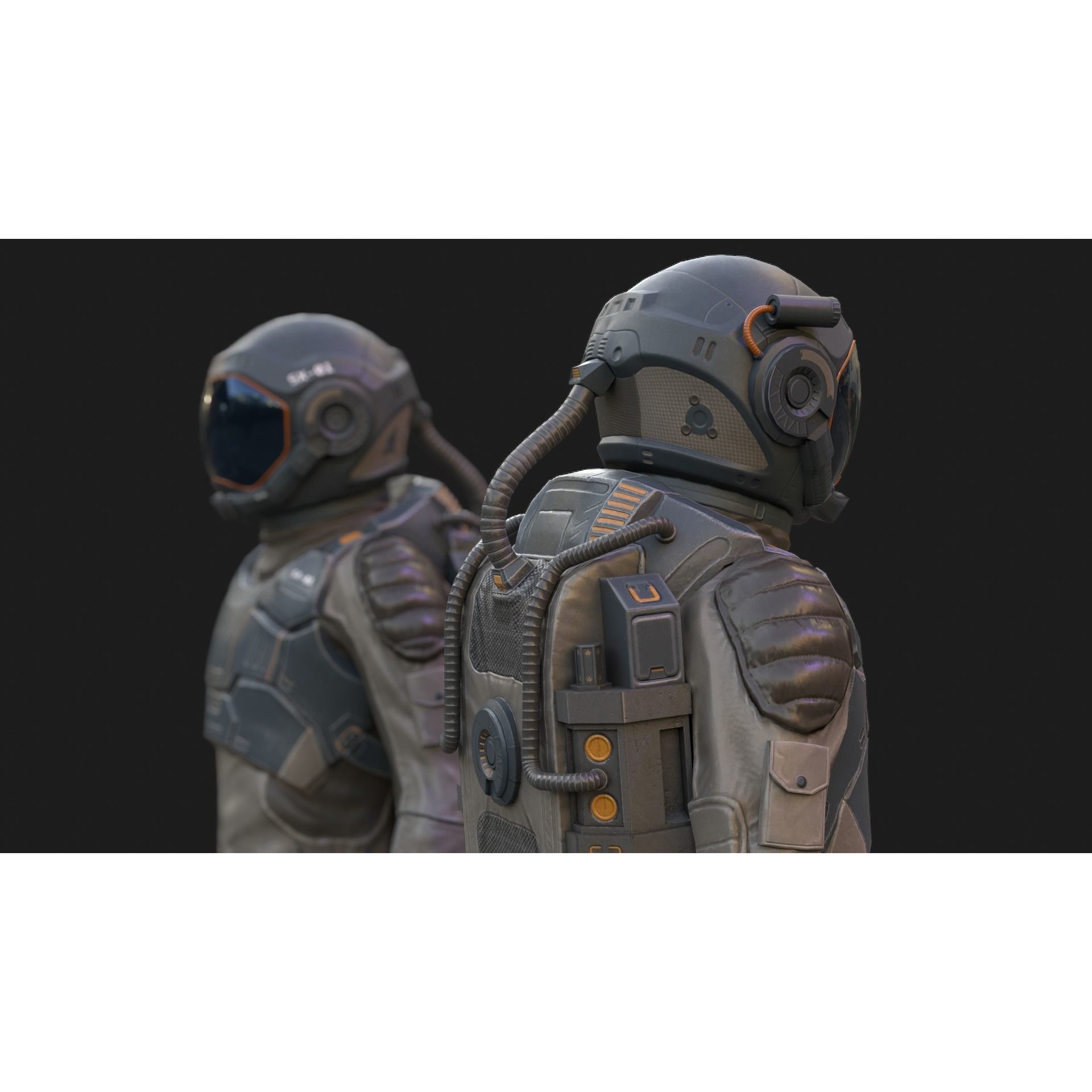 SX01 Male Space Suit - Low-Poly Game-Ready 3D Model - View 5