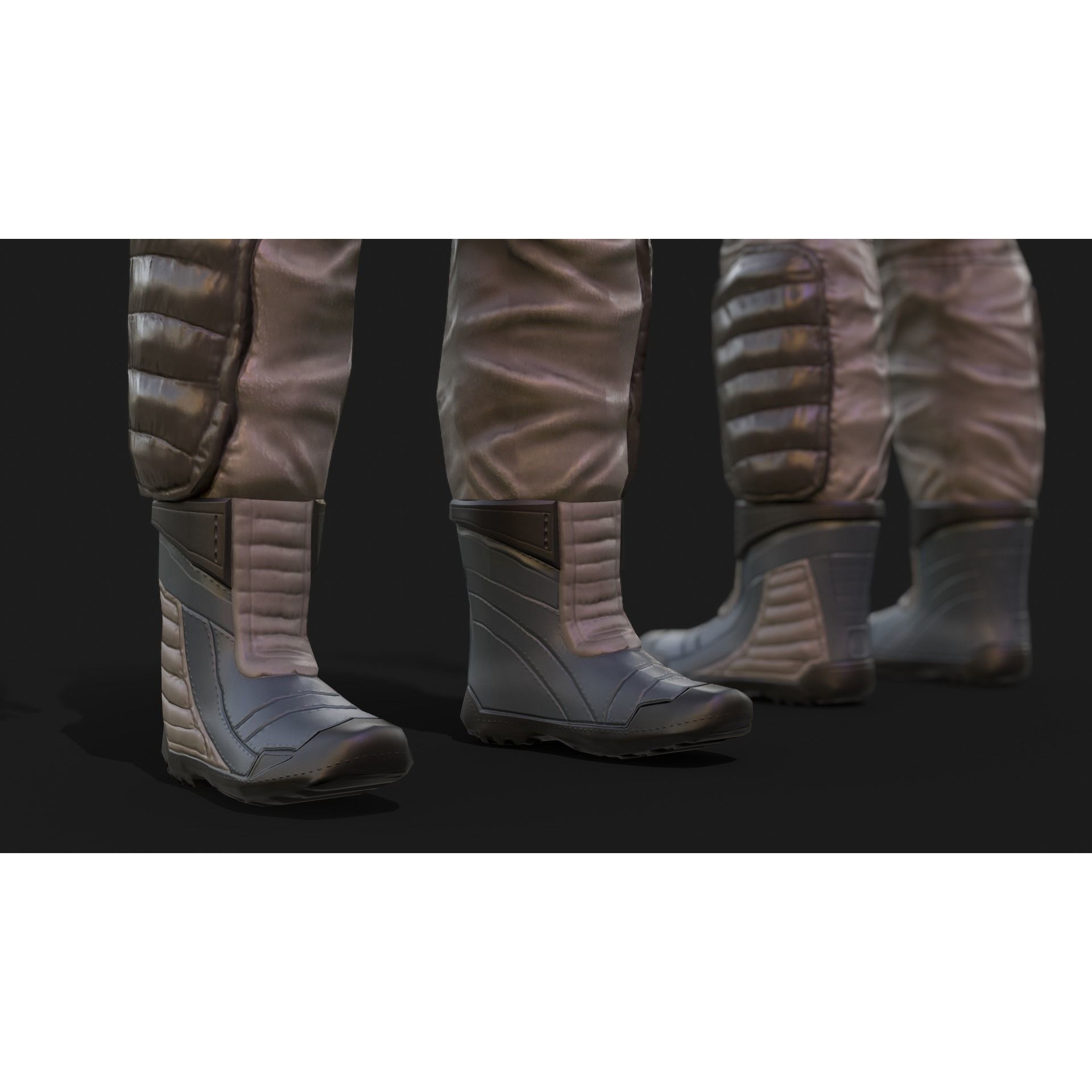 SX01 Male Space Suit - Low-Poly Game-Ready 3D Model - View 9