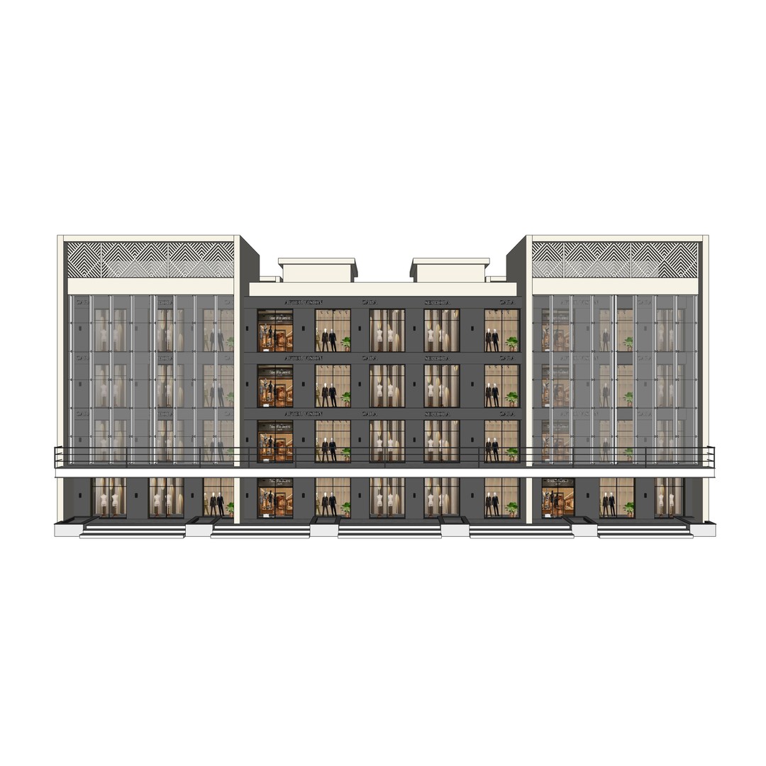 Commercial Complex 3D Model – Low Poly Modern Design, FBX & OBJ - View 16