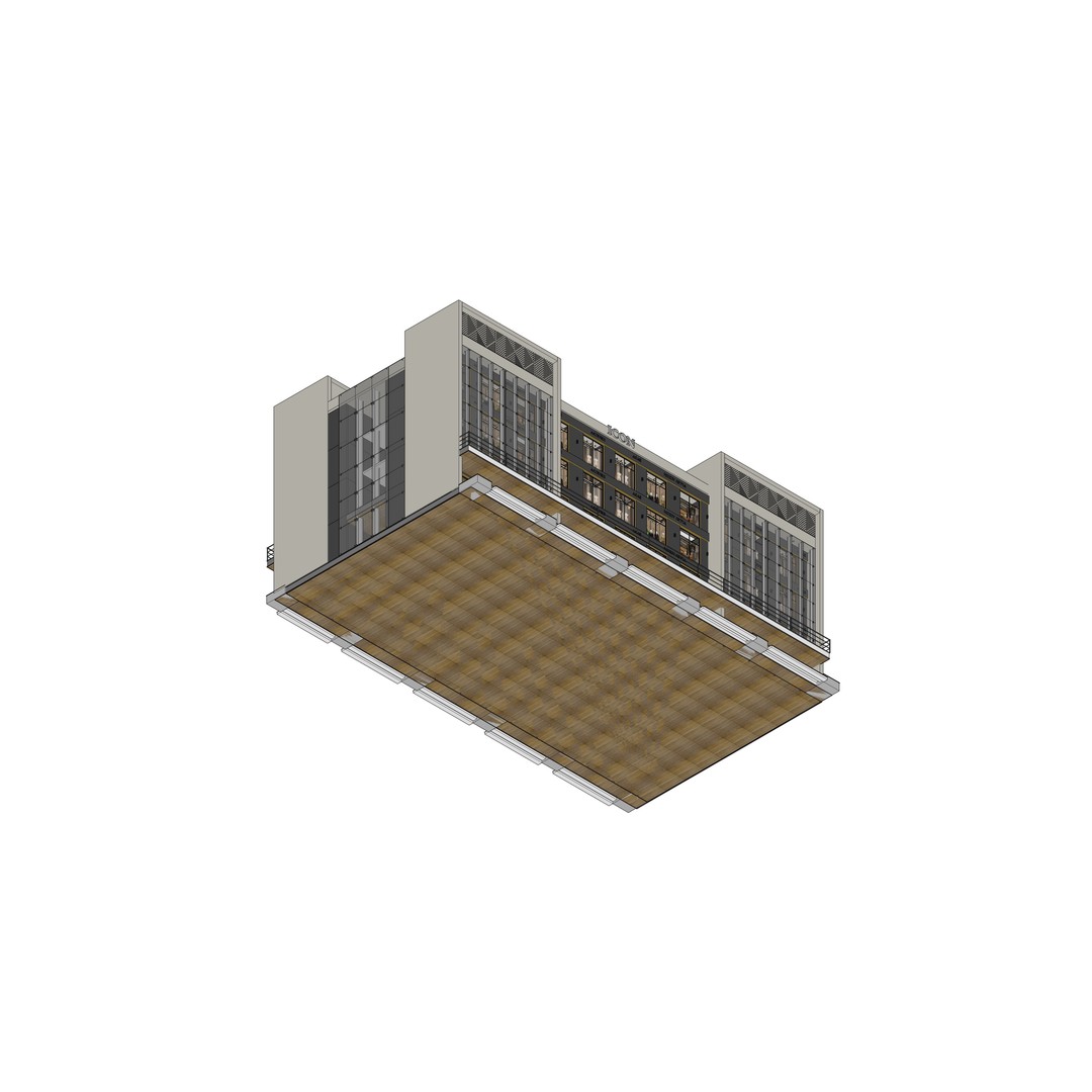 Commercial Complex 3D Model – Low Poly Modern Design, FBX & OBJ - View 20