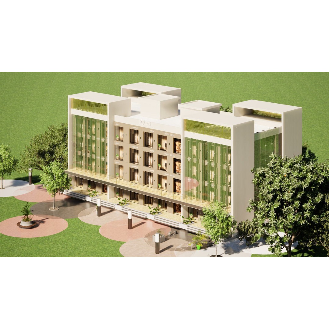 Commercial Complex 3D Model – Low Poly Modern Design, FBX & OBJ - View 5