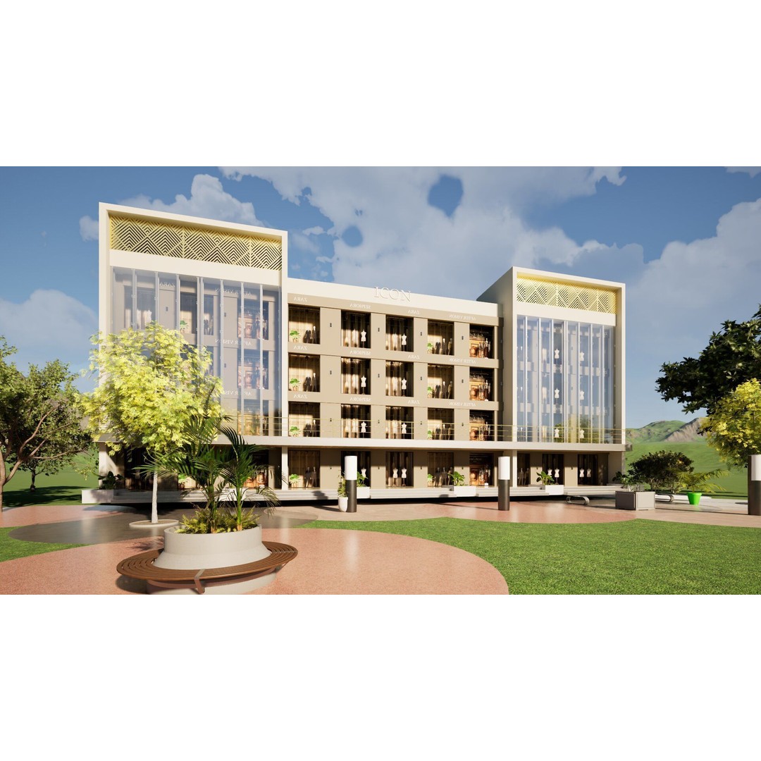 Commercial Complex 3D Model – Low Poly Modern Design, FBX & OBJ - View 6