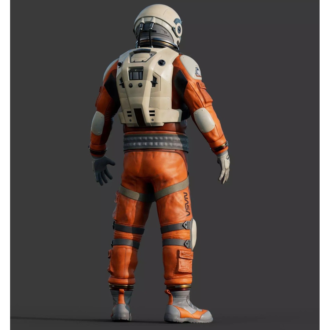 NASA Orange Spacesuit Concept 3D Model – Realistic Design for Games, FBX, OBJ - View 12