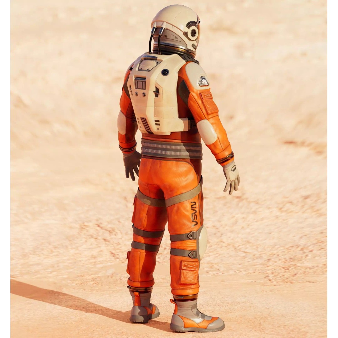 NASA Orange Spacesuit Concept 3D Model – Realistic Design for Games, FBX, OBJ - View 3