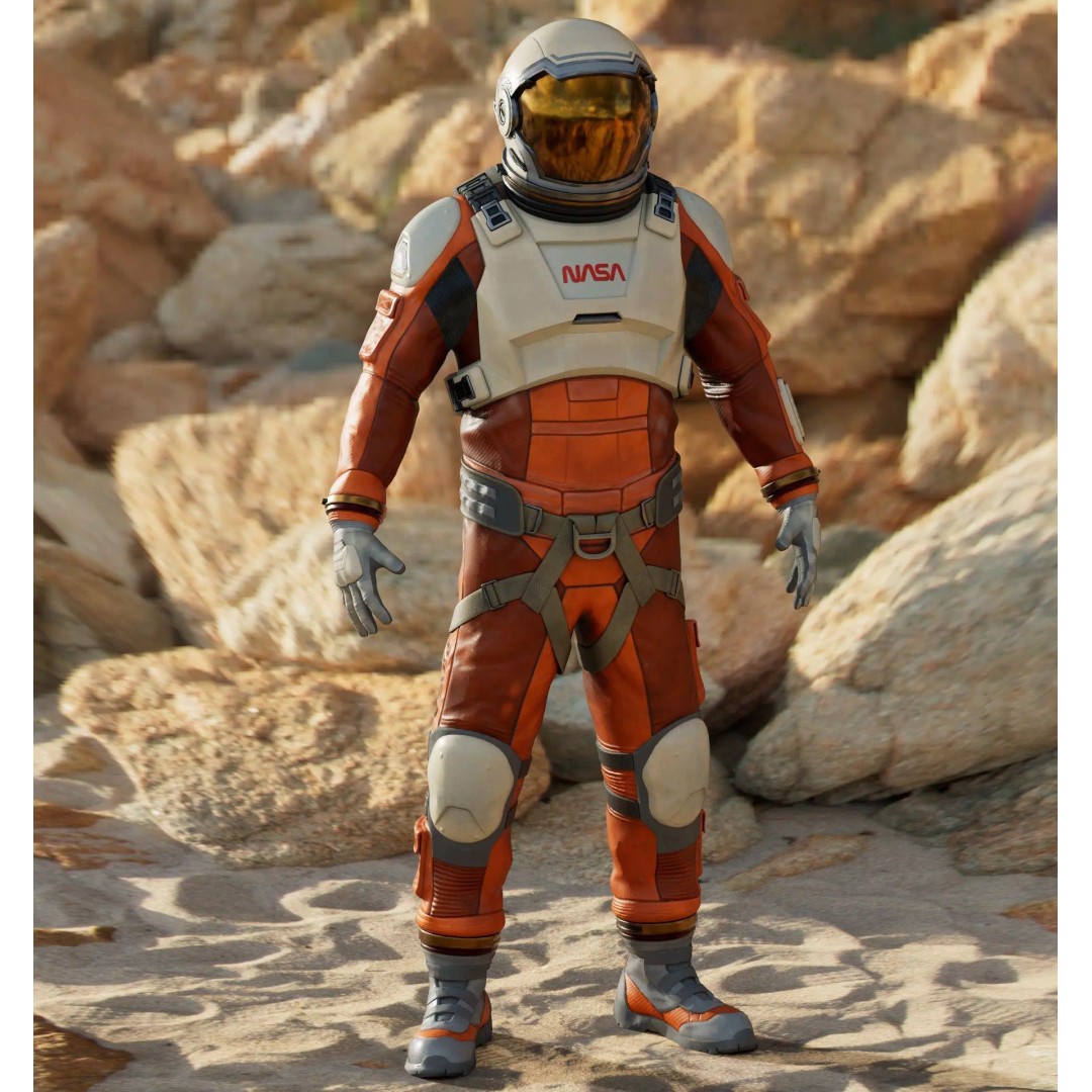 NASA Orange Spacesuit Concept 3D Model – Realistic Design for Games, FBX, OBJ - View 7