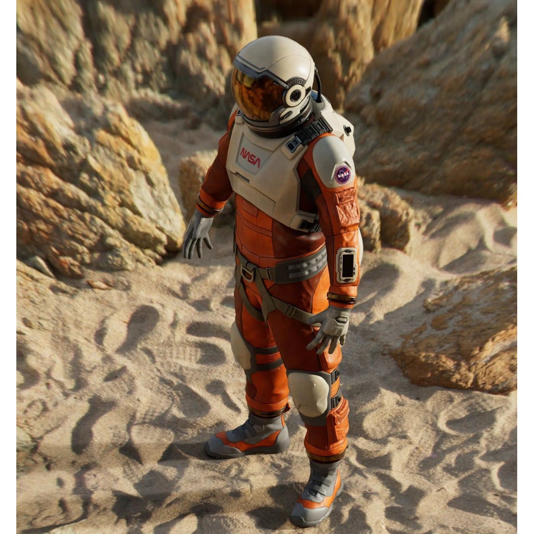 NASA Orange Spacesuit Concept 3D Model – Realistic Design for Games, FBX, OBJ - View 9