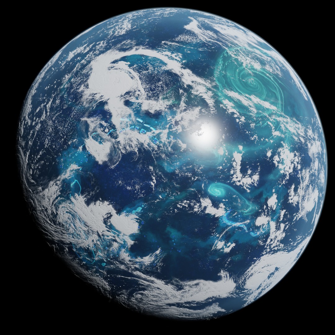 Oceanic Planet 3D Model – Seamless 16K Texture for Games - View 6