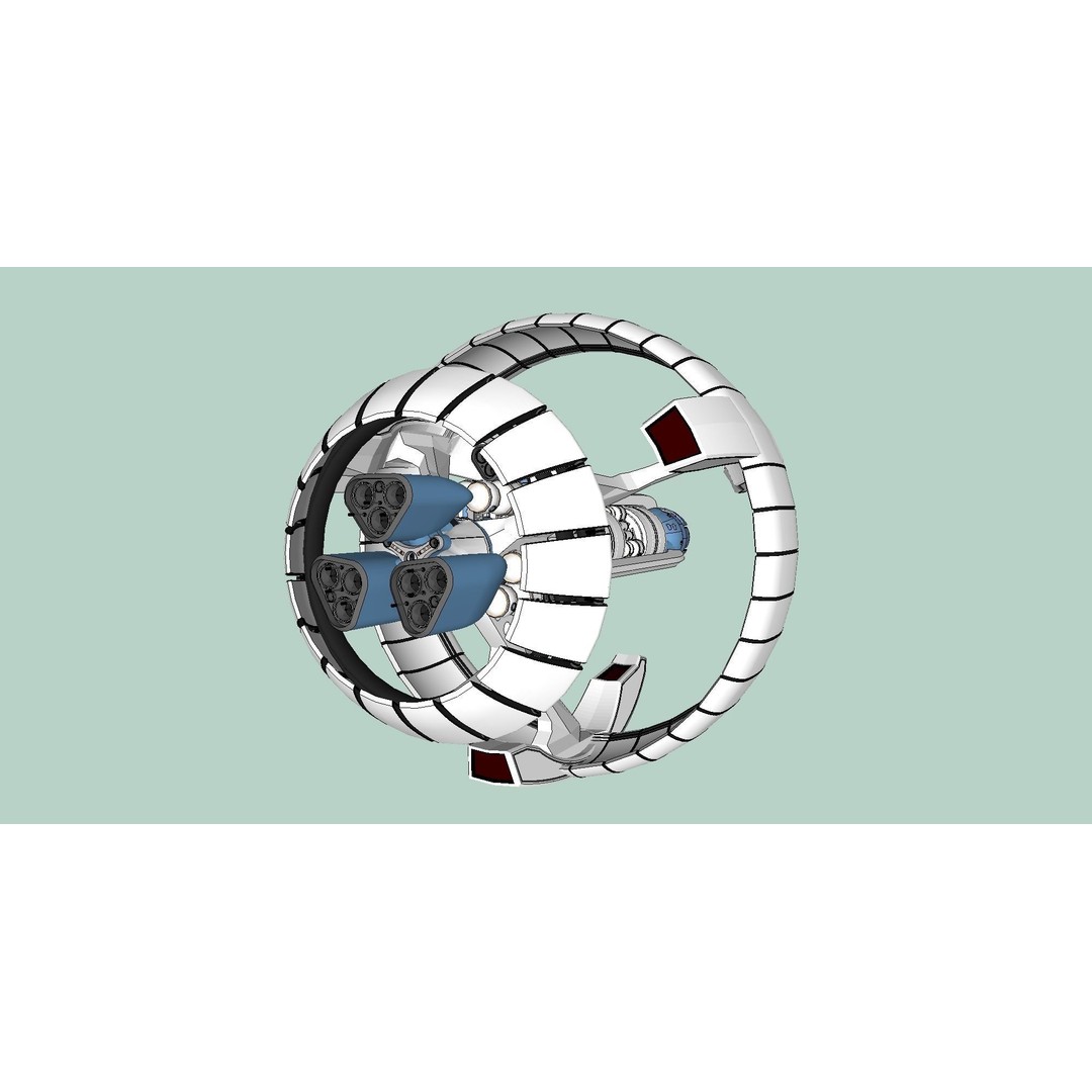 Spaceship 3D Model – Futuristic Low Poly Vehicle, FBX, OBJ - View 10