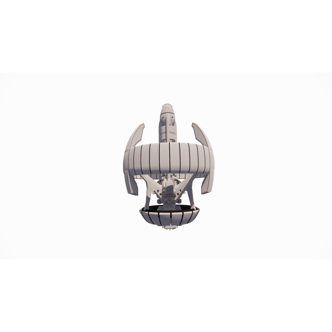Spaceship 3D Model – Futuristic Low Poly Vehicle, FBX, OBJ - View 17