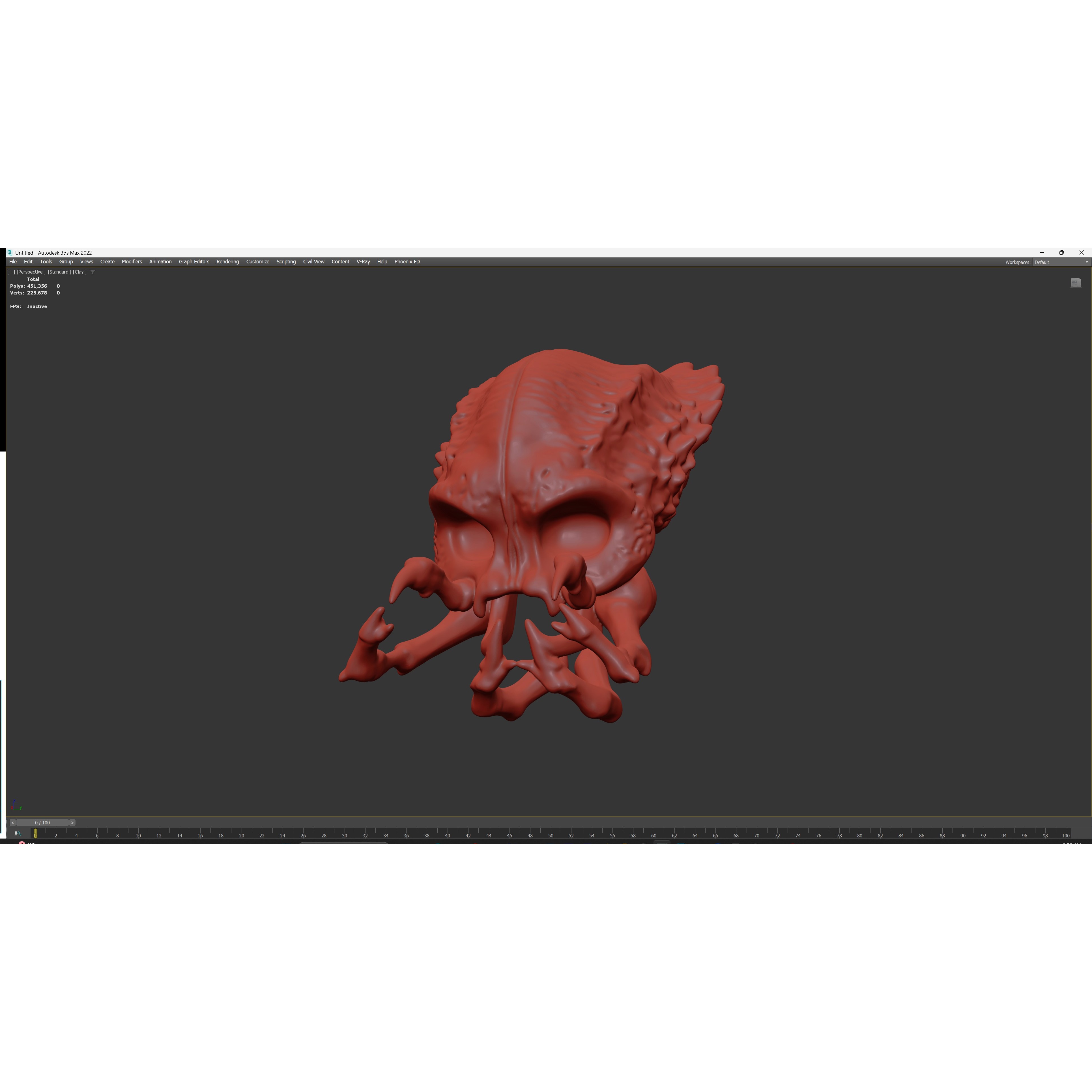 Alien Skull Artifact - Game-Ready 3D Model - View 12