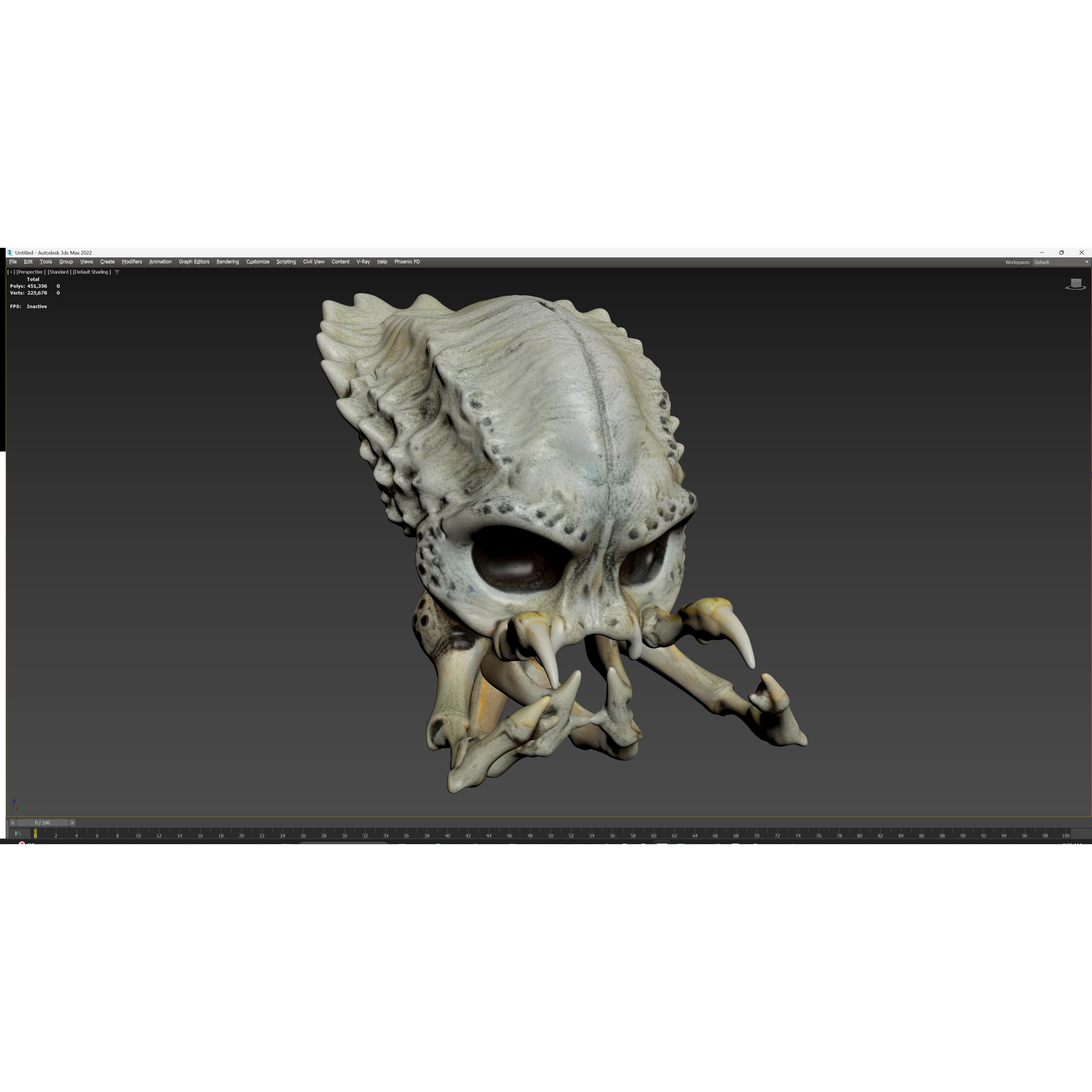 Alien Skull Artifact - Game-Ready 3D Model - View 22