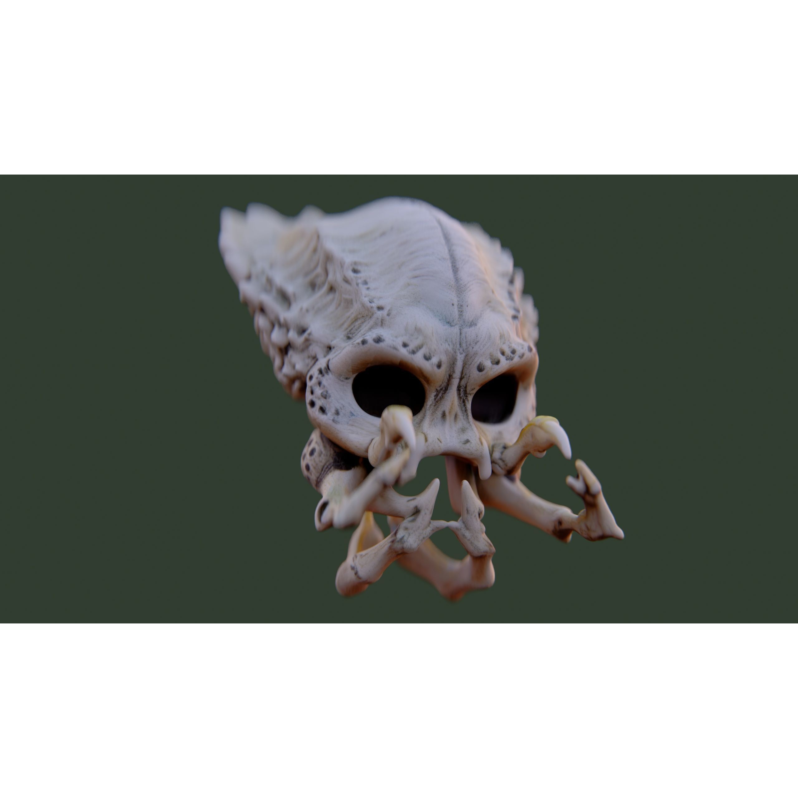 Alien Skull Artifact - Game-Ready 3D Model - View 3