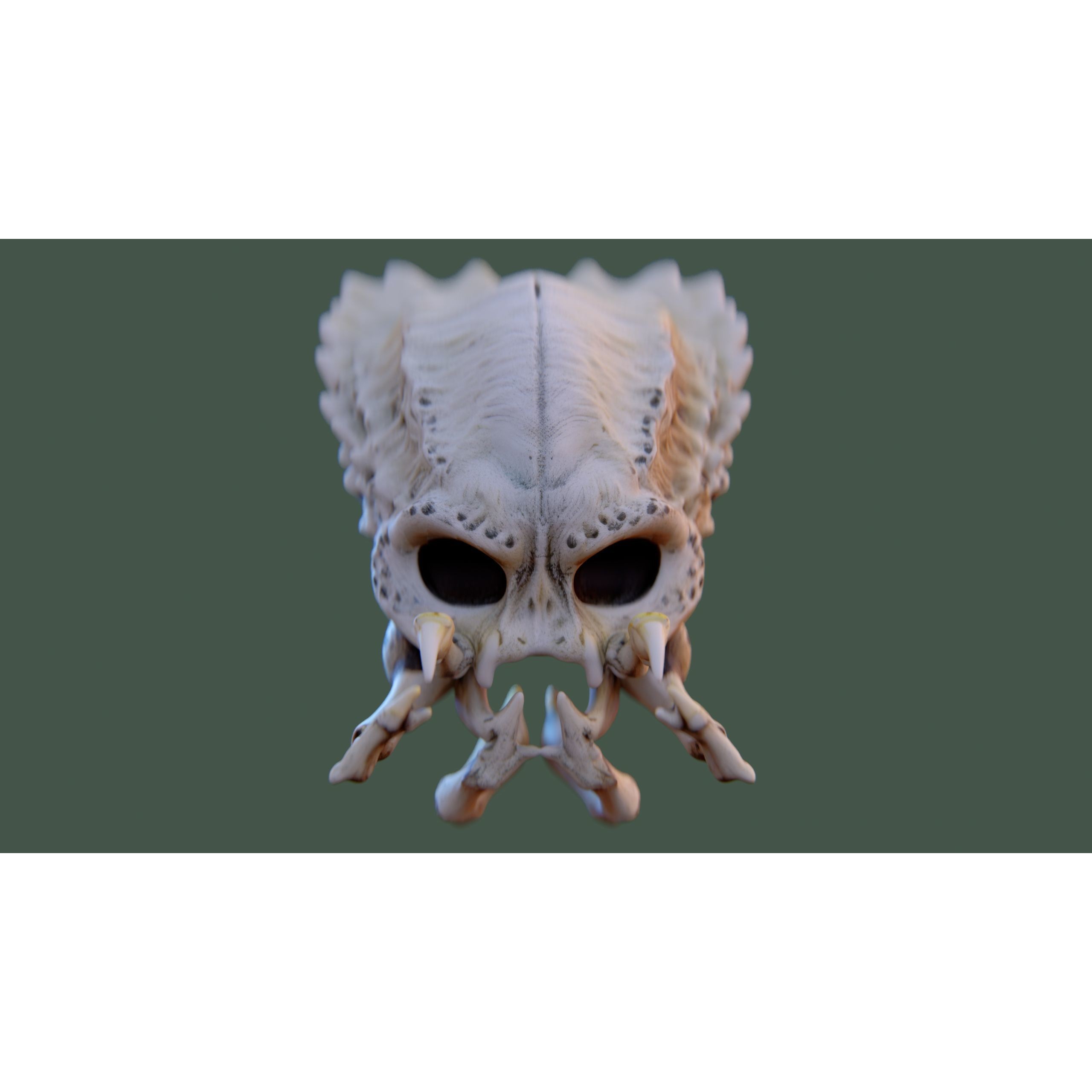 Alien Skull Artifact - Game-Ready 3D Model - View 4