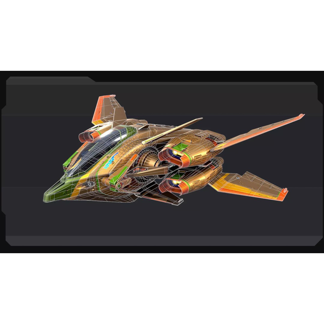 ORZAN Fighter 3D Model – Low Poly Sci-Fi Spaceship, FBX, OBJ