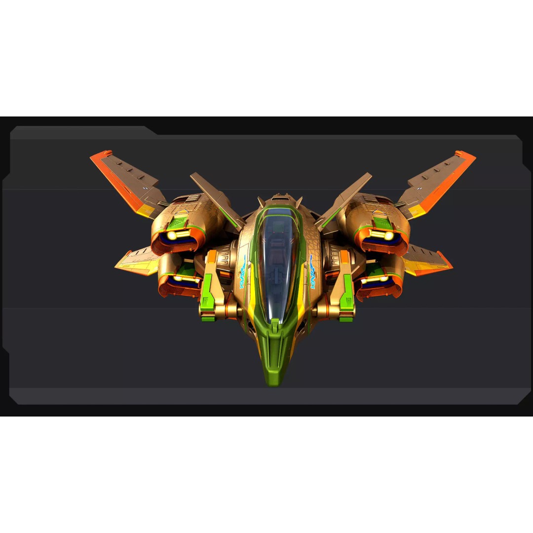 ORZAN Fighter 3D Model – Low Poly Sci-Fi Spaceship, FBX, OBJ - View 4