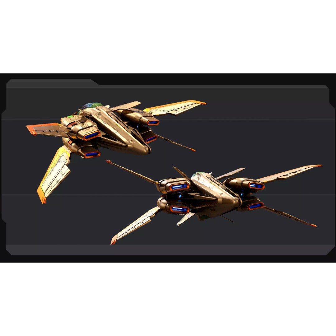 ORZAN Fighter 3D Model – Low Poly Sci-Fi Spaceship, FBX, OBJ - View 8