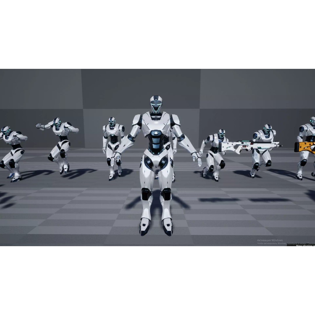 Robot 4 3D Model – Low Poly Rigged Character, FBX, PBR - View 17