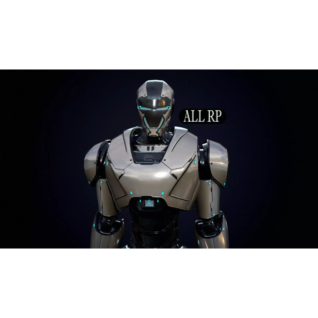 Robot 4 3D Model – Low Poly Rigged Character, FBX, PBR - View 3