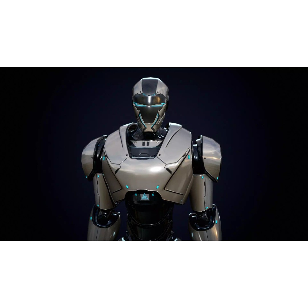 Robot 4 3D Model – Low Poly Rigged Character, FBX, PBR - View 6