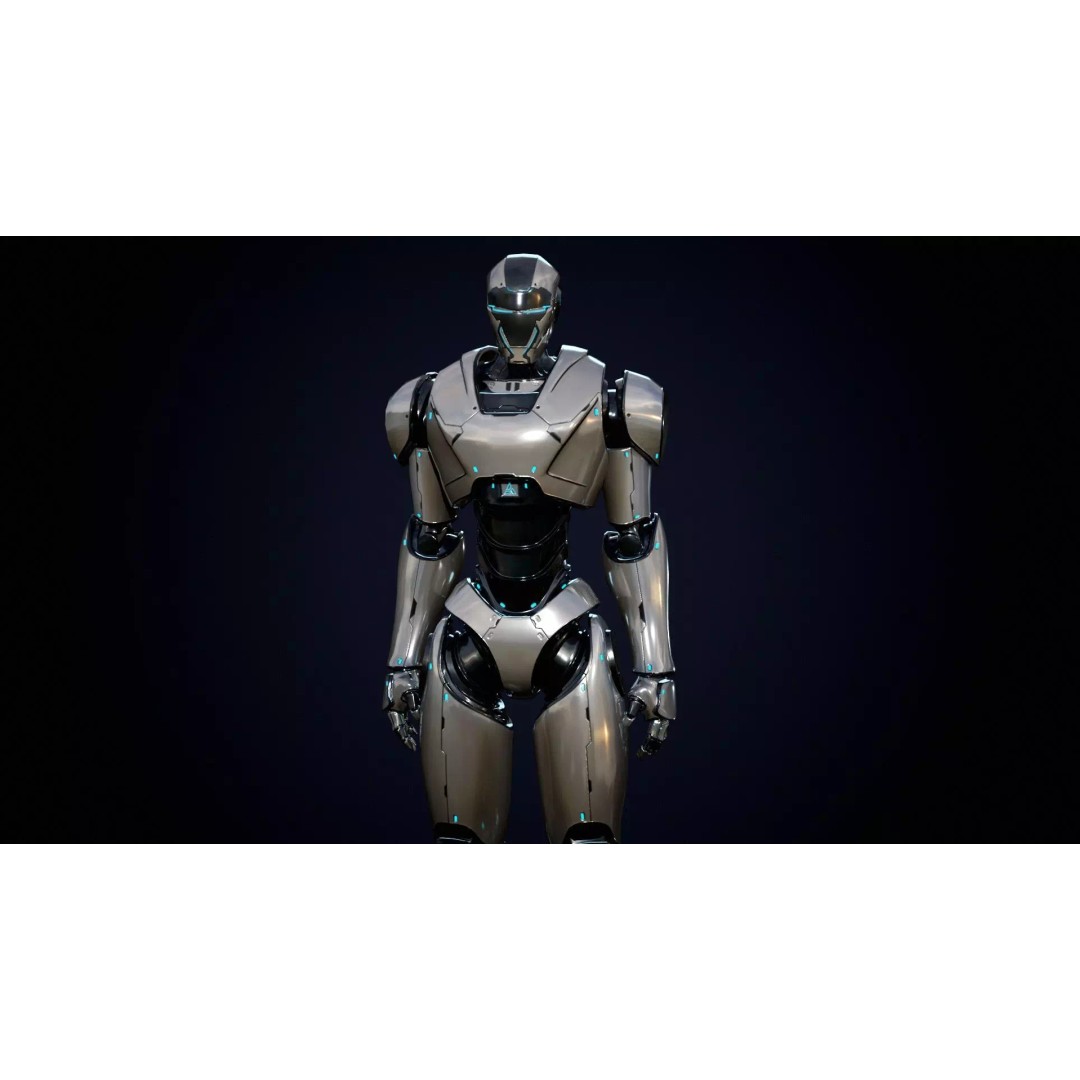 Robot 4 3D Model – Low Poly Rigged Character, FBX, PBR - View 7