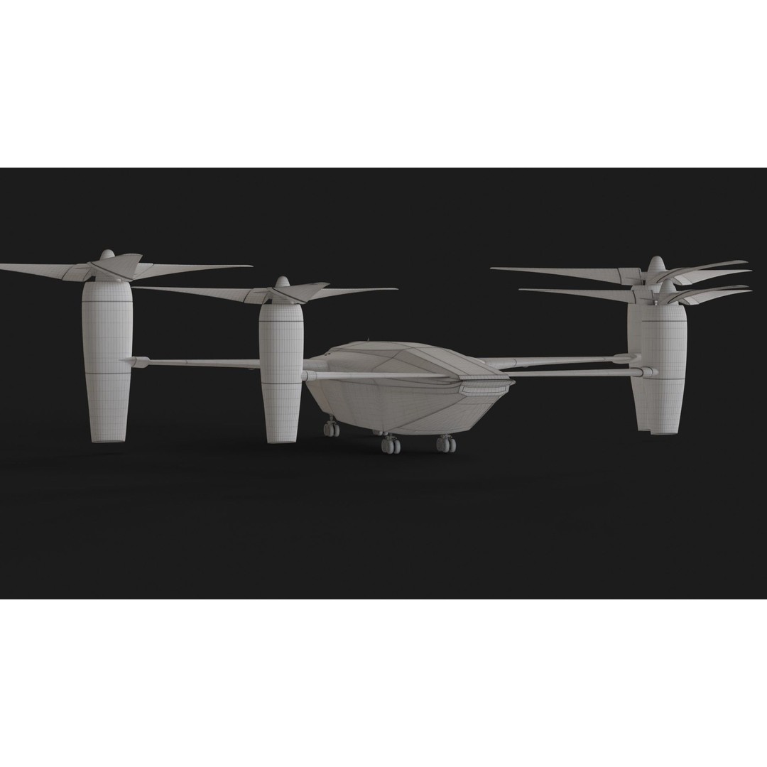 Sci-Fi VTOL Dropship Aircraft 3D Model – PBR Textured, FBX Format - View 14