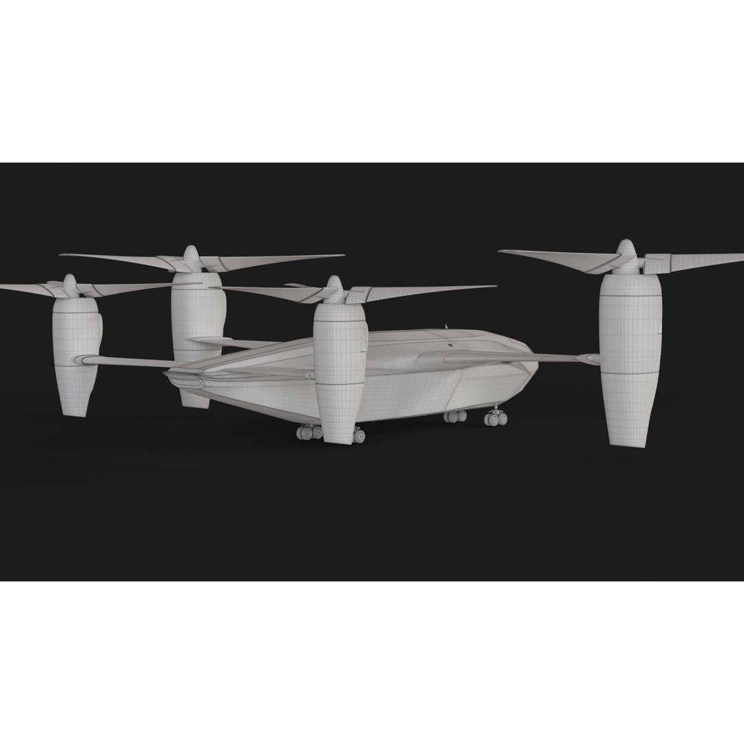 Sci-Fi VTOL Dropship Aircraft 3D Model – PBR Textured, FBX Format - View 16