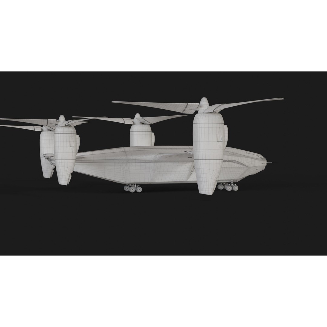 Sci-Fi VTOL Dropship Aircraft 3D Model – PBR Textured, FBX Format - View 17