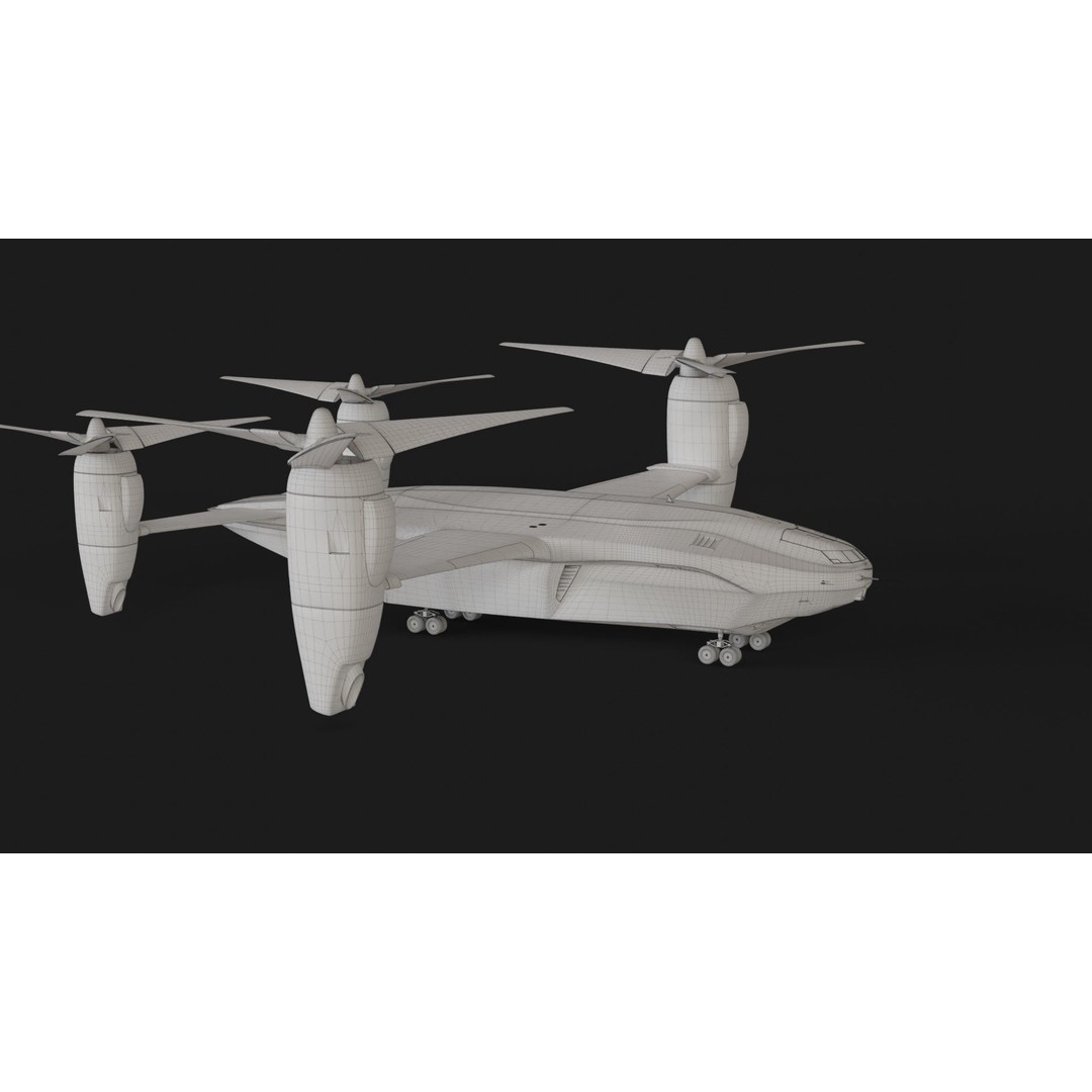 Sci-Fi VTOL Dropship Aircraft 3D Model – PBR Textured, FBX Format - View 18