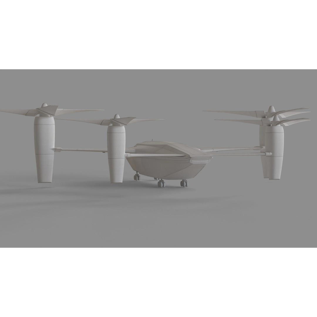Sci-Fi VTOL Dropship Aircraft 3D Model – PBR Textured, FBX Format - View 24