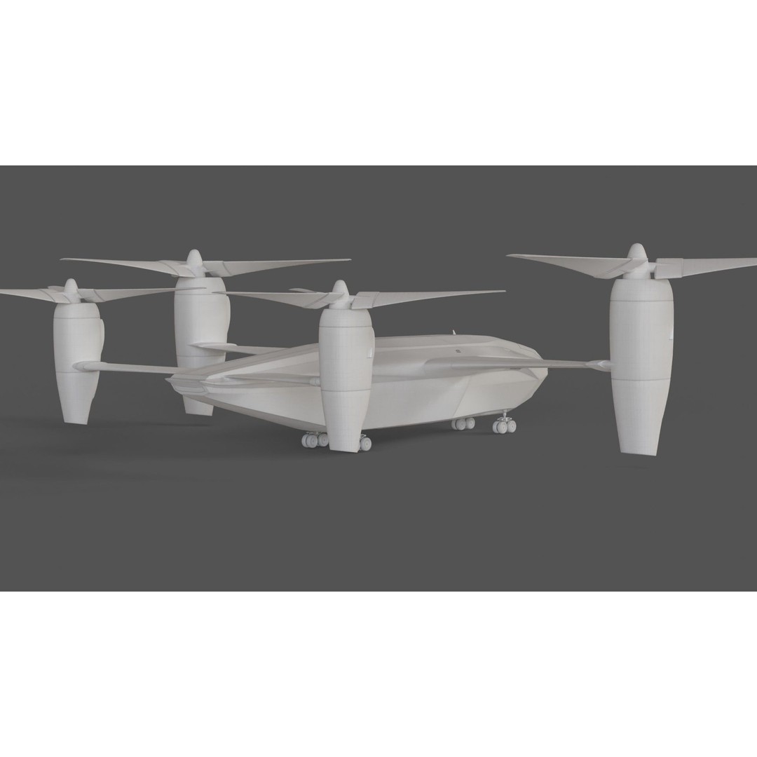 Sci-Fi VTOL Dropship Aircraft 3D Model – PBR Textured, FBX Format - View 26