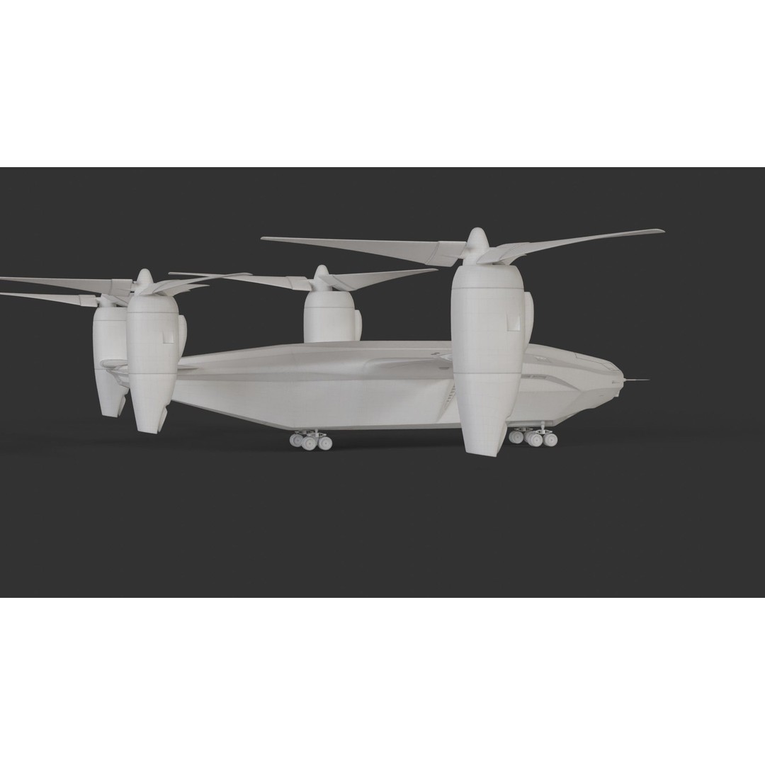 Sci-Fi VTOL Dropship Aircraft 3D Model – PBR Textured, FBX Format - View 27