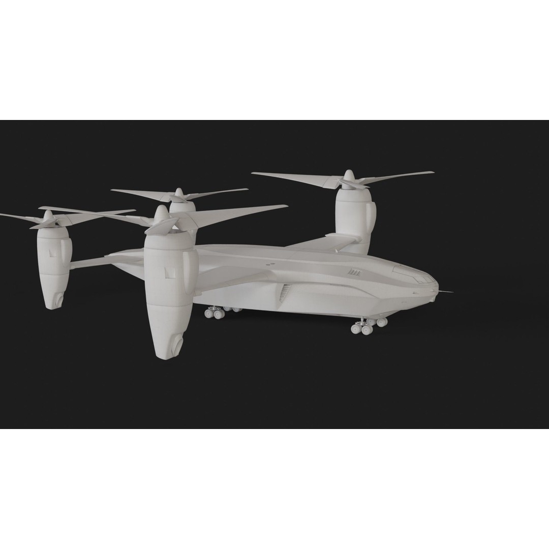 Sci-Fi VTOL Dropship Aircraft 3D Model – PBR Textured, FBX Format - View 28