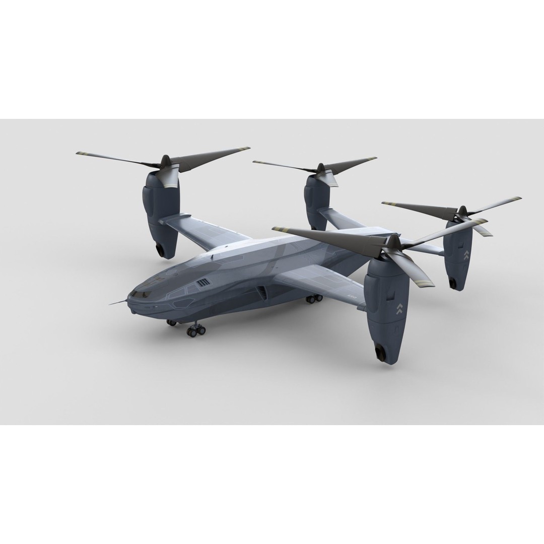 Sci-Fi VTOL Dropship Aircraft 3D Model – PBR Textured, FBX Format - View 8