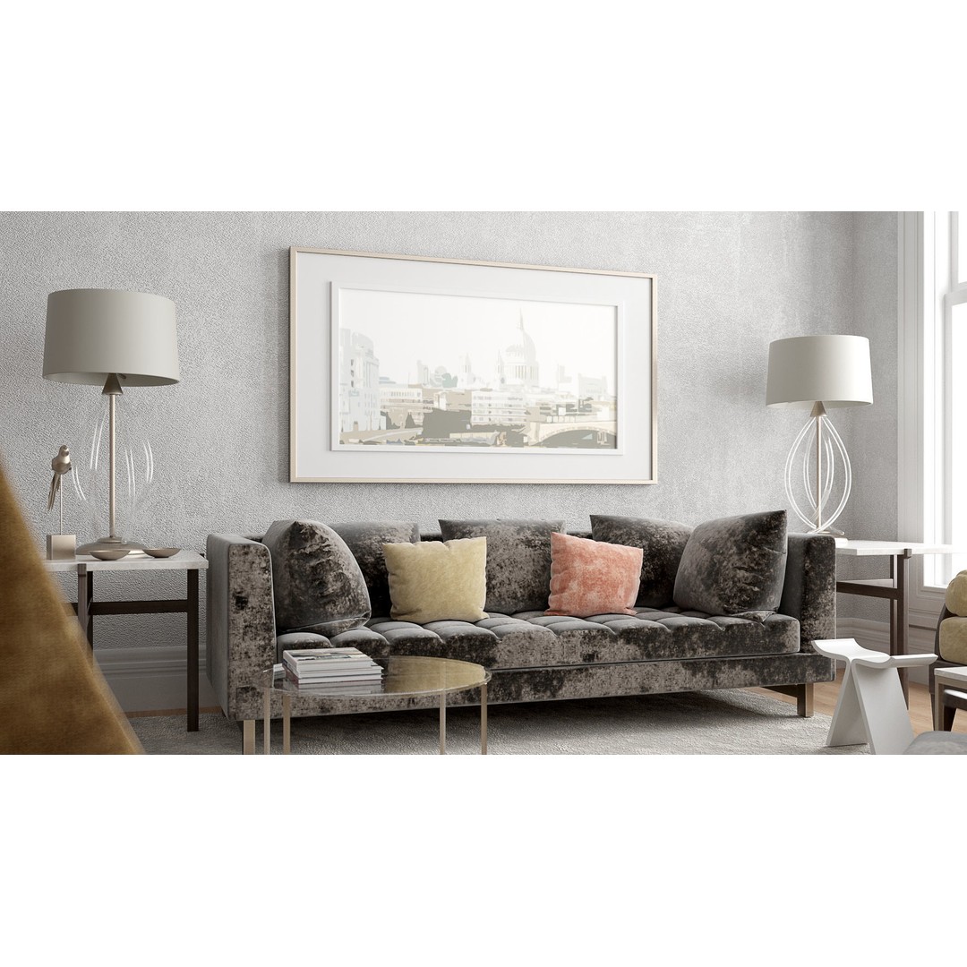 Living Room Interior 3D Model – Classic Style, Cinema4D Files - View 4