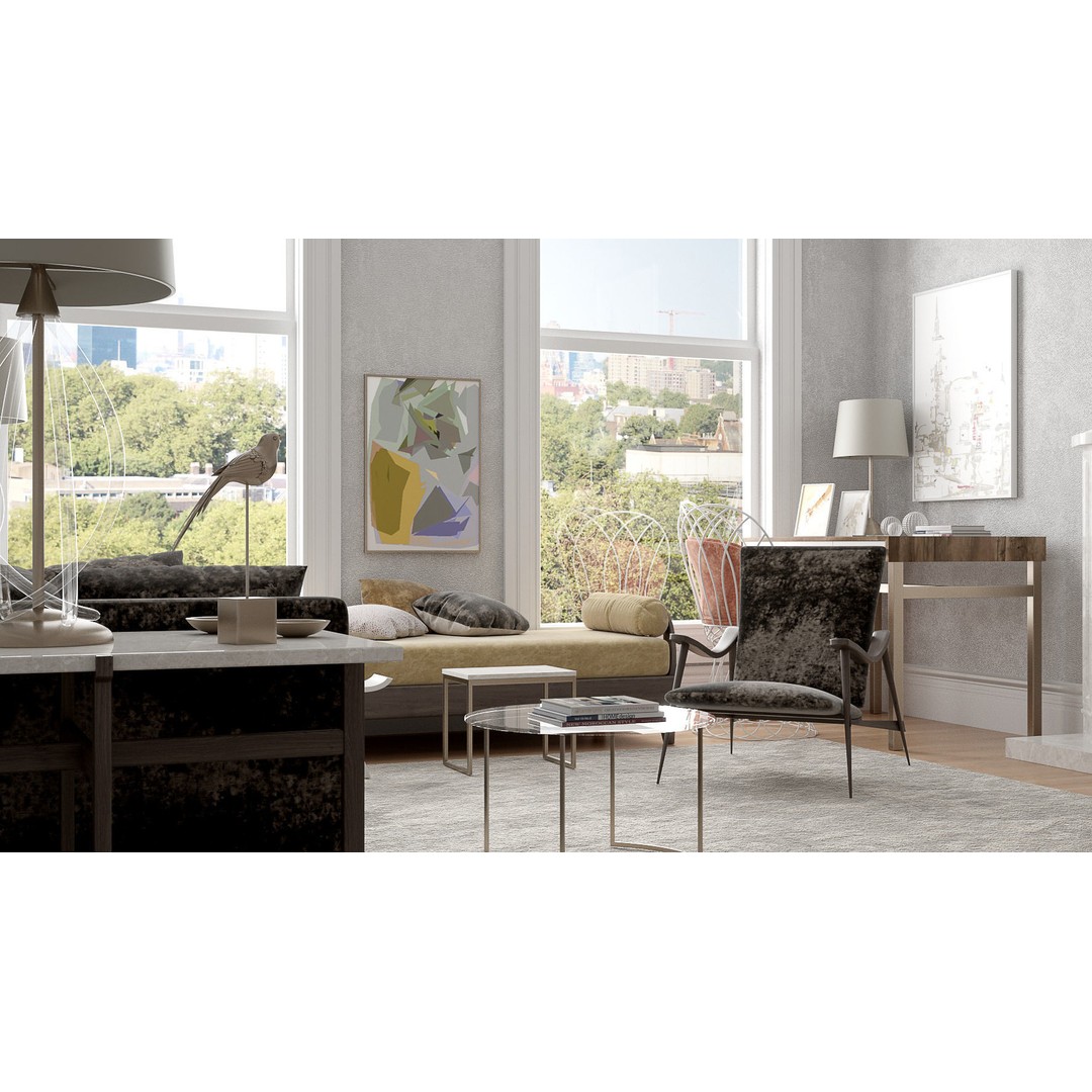 Living Room Interior 3D Model – Classic Style, Cinema4D Files - View 5