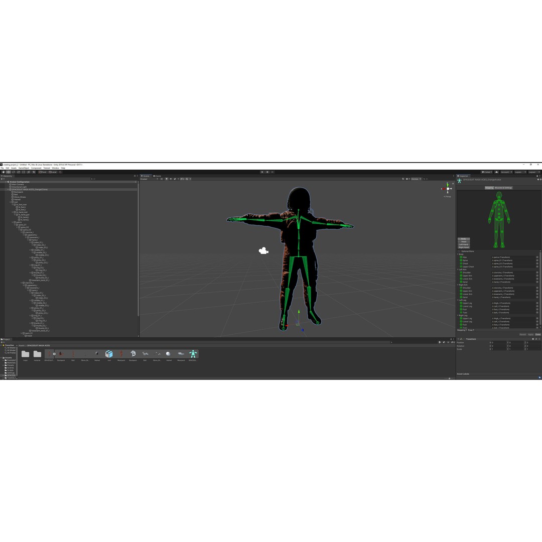 Male Space Suit 3D Model – Low Poly Game Asset, FBX, Rigged - View 12