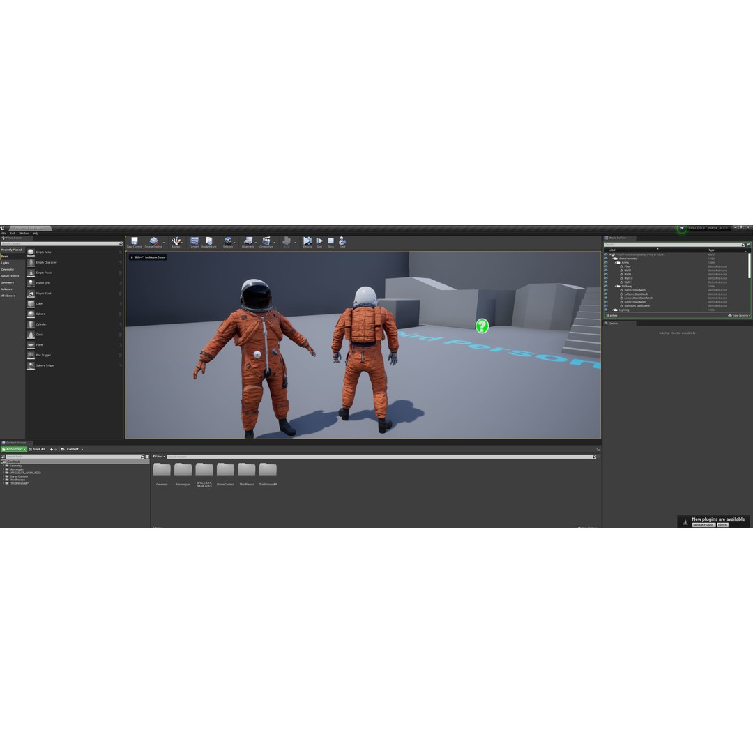 Male Space Suit 3D Model – Low Poly Game Asset, FBX, Rigged - View 13