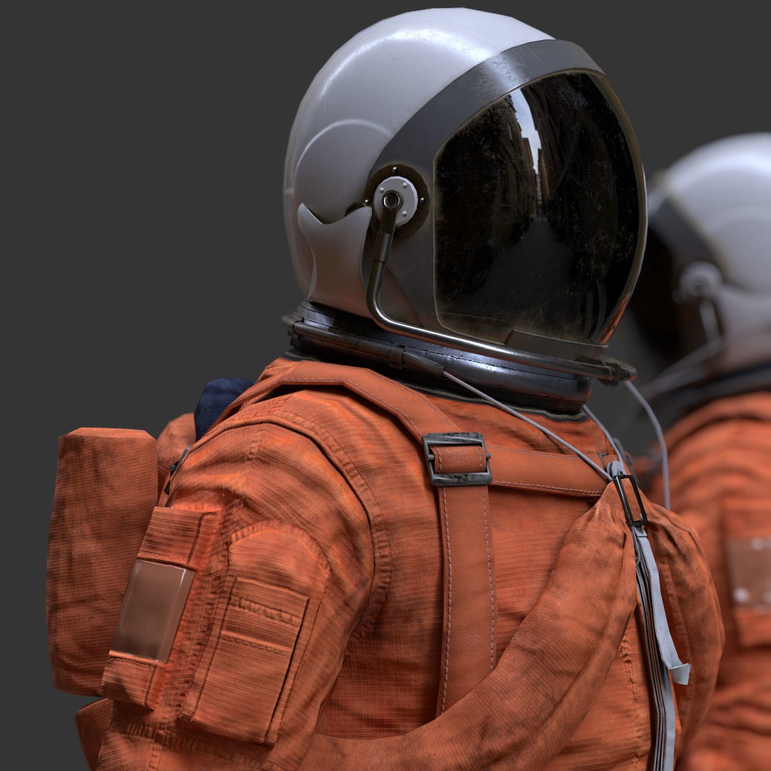 Male Space Suit 3D Model – Low Poly Game Asset, FBX, Rigged - View 4