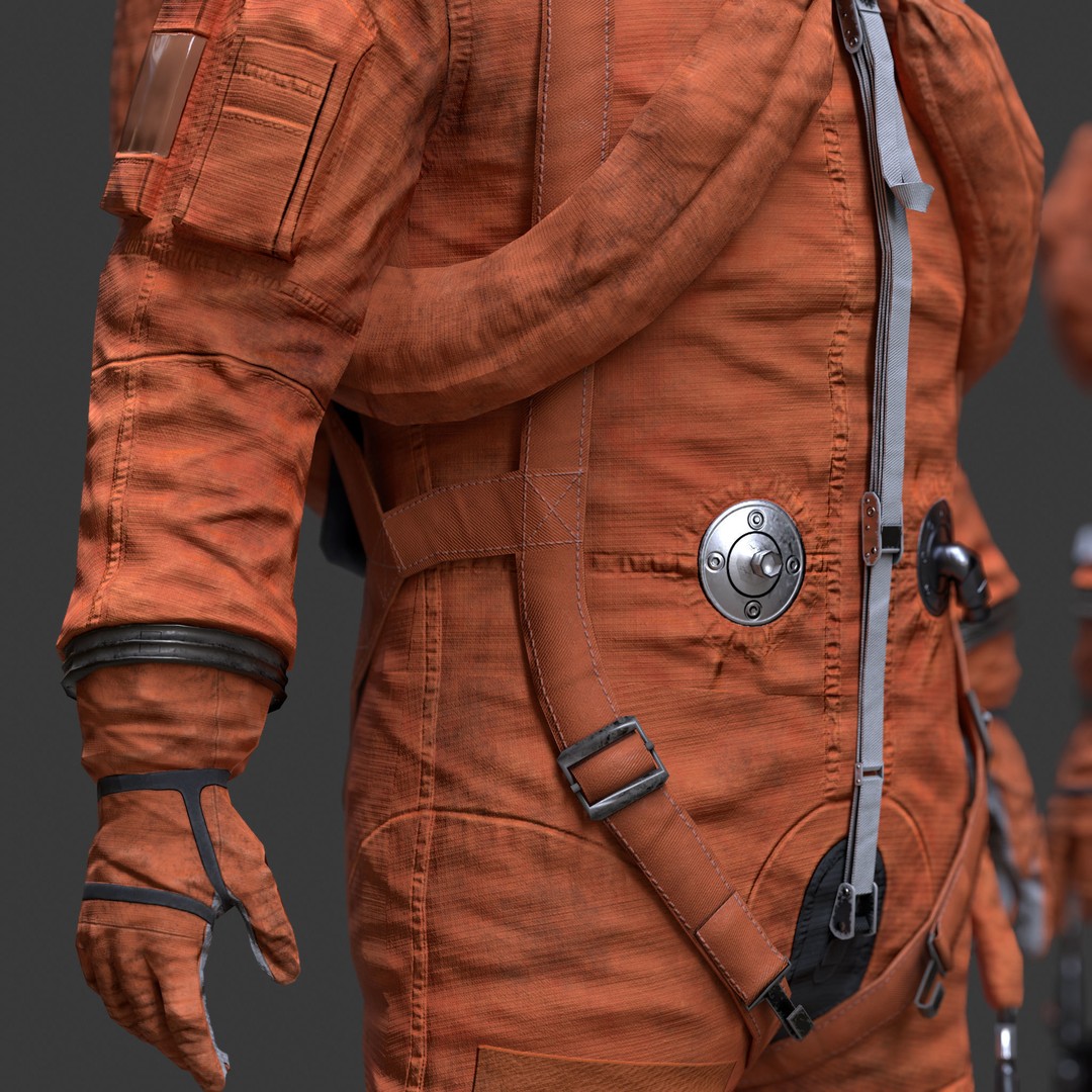 Male Space Suit 3D Model – Low Poly Game Asset, FBX, Rigged - View 6
