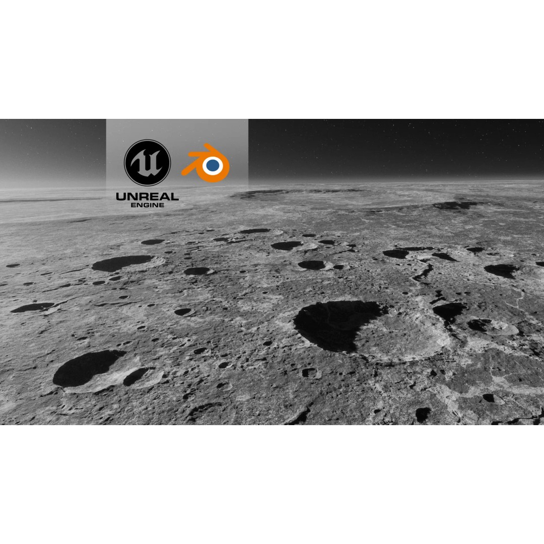 Moon Terrain 3D Model – Optimized Space Asset for Games & Animations - View 2