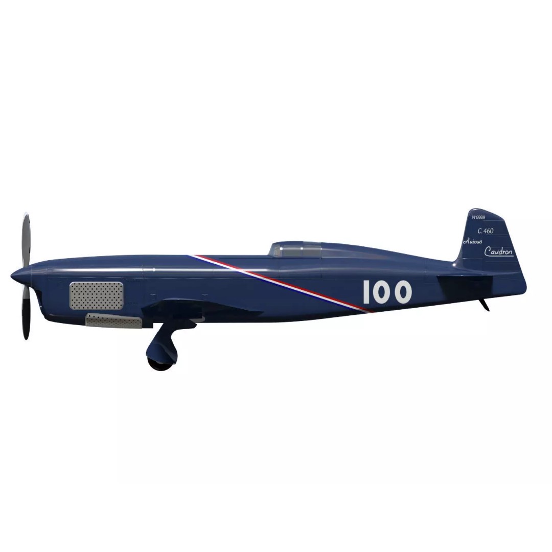 Caudron C.460 3D Model – Historic French Racer, High Poly, FBX - View 11