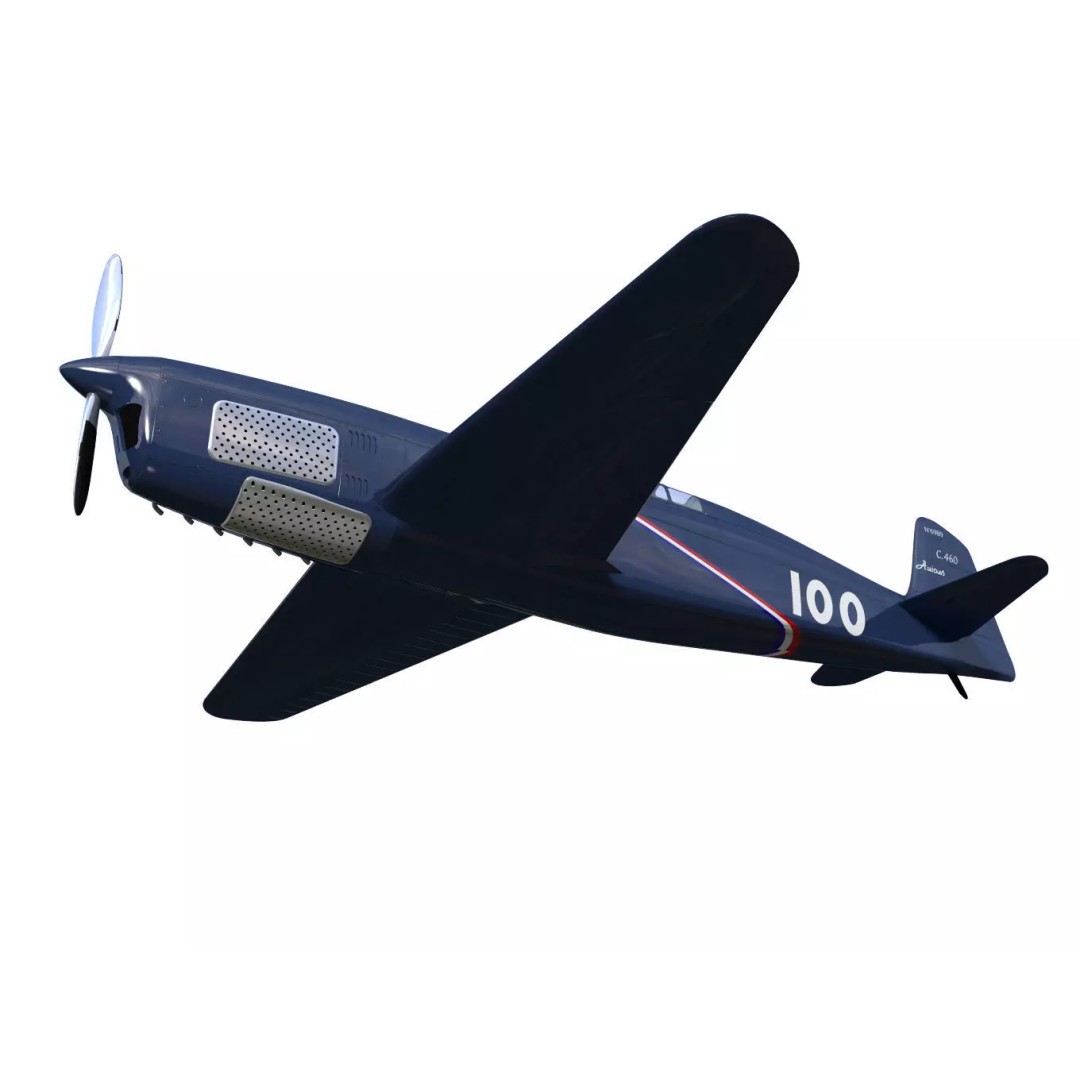 Caudron C.460 3D Model – Historic French Racer, High Poly, FBX - View 5